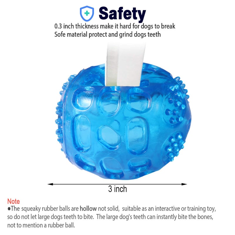 Ace one ACEONE Dog Squeaky Ball, Pet Squeak Chew Bouncy Rubber Toy Balls for Small Medium Dogs Indestructible Exercise Training Playing (3 Balls) - Image 3